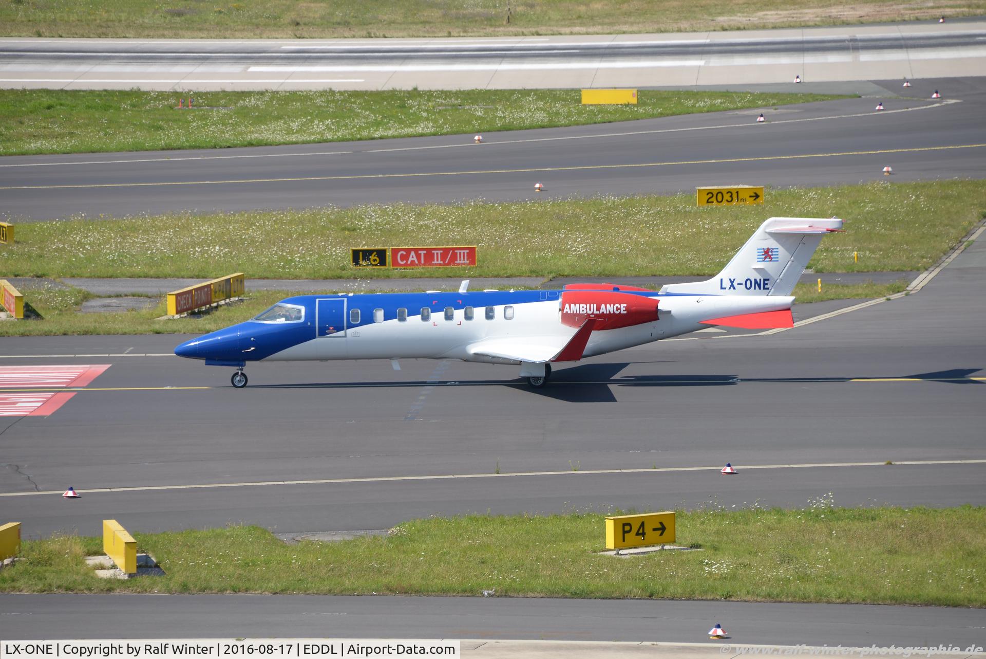 LX-ONE, 2007 Learjet 45 C/N 45-342, Learjet 45 - DUK Luxembourg Air Ambulance SA - 45-342 - LX-ONE - 17.08.2016 - DUS