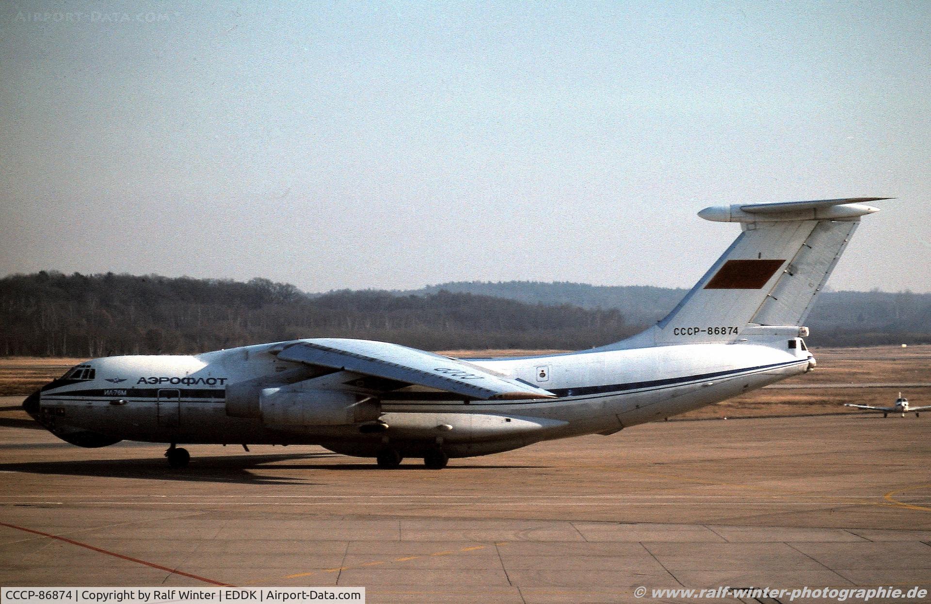 CCCP-86874, 1981 Ilyushin Il-76M C/N 7110631507, Iljuschin Il-76M - Aeroflot - 7110631507 - CCCP-86874 - 1991 - CGN