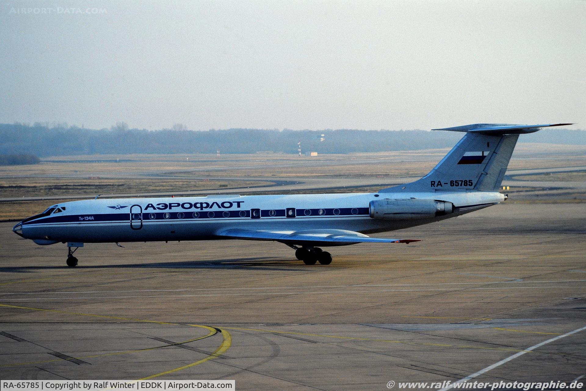 RA-65785, Tupolev Tu-134A-3 C/N 62750, Tupolev Tu-134 A-3 - Aeroflot - 62750 - RA-65785 - 12.1992 - CGN