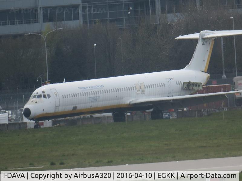 I-DAVA, 1986 McDonnell Douglas MD-82 (DC-9-82) C/N 49215, Former Itali Airlines seen dumped at London Gatwick , It arrived 21st October 2010 operating a flight for Windjet, Itali Airlines folded the same day and the aircraft was inpounded due to non payments.The leasing company refused to pay the fines.