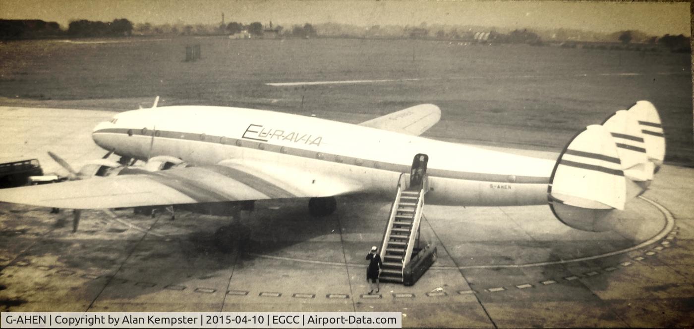 G-AHEN, Lockheed L-049-46-26 Constellation C/N 1980, G-AHEN Euravia Constellation L049e - On Ringway's International pier 1964