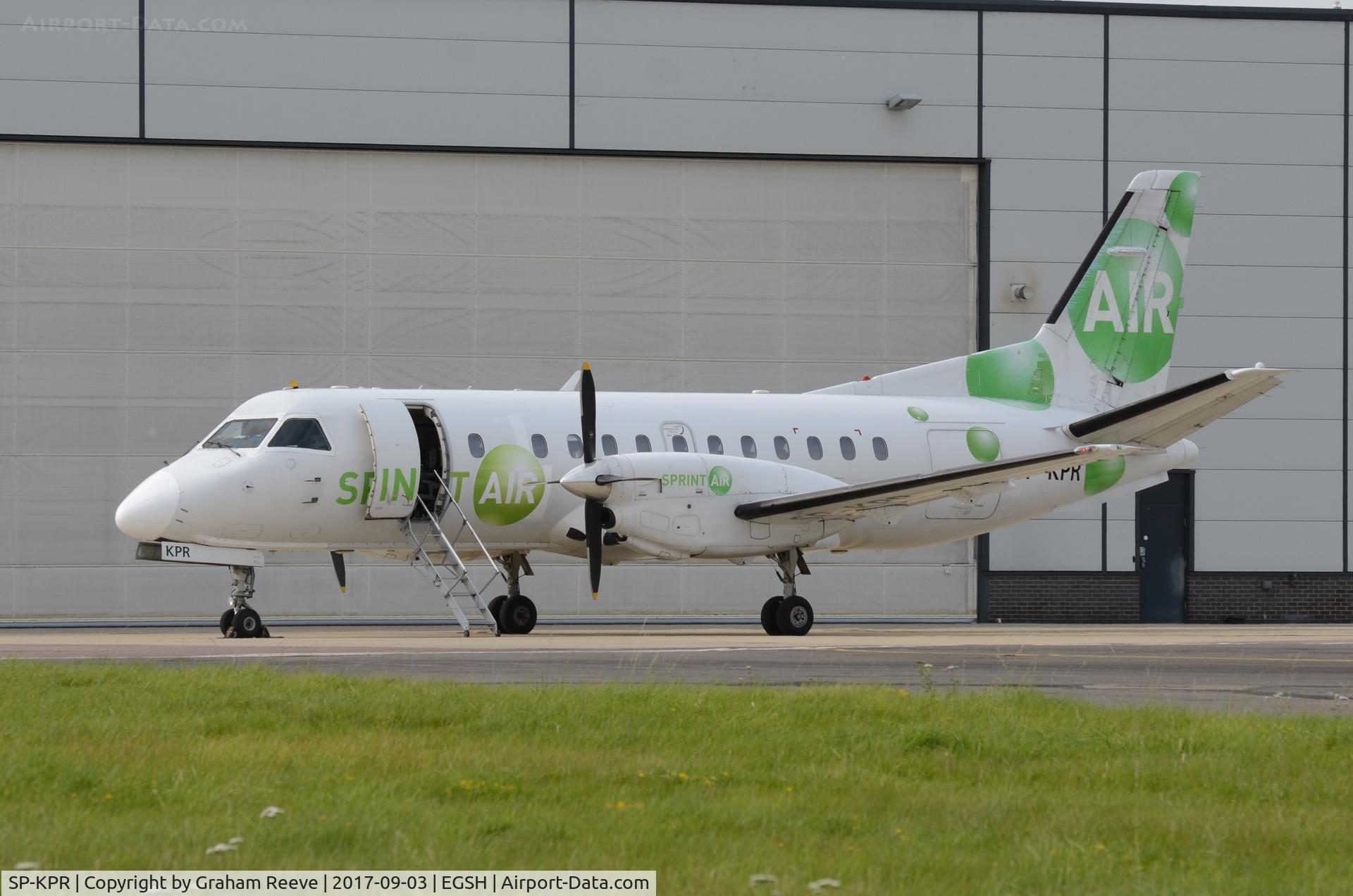 SP-KPR, 1988 Saab 340A(QC) C/N 340A-139, Parked at Norwich.