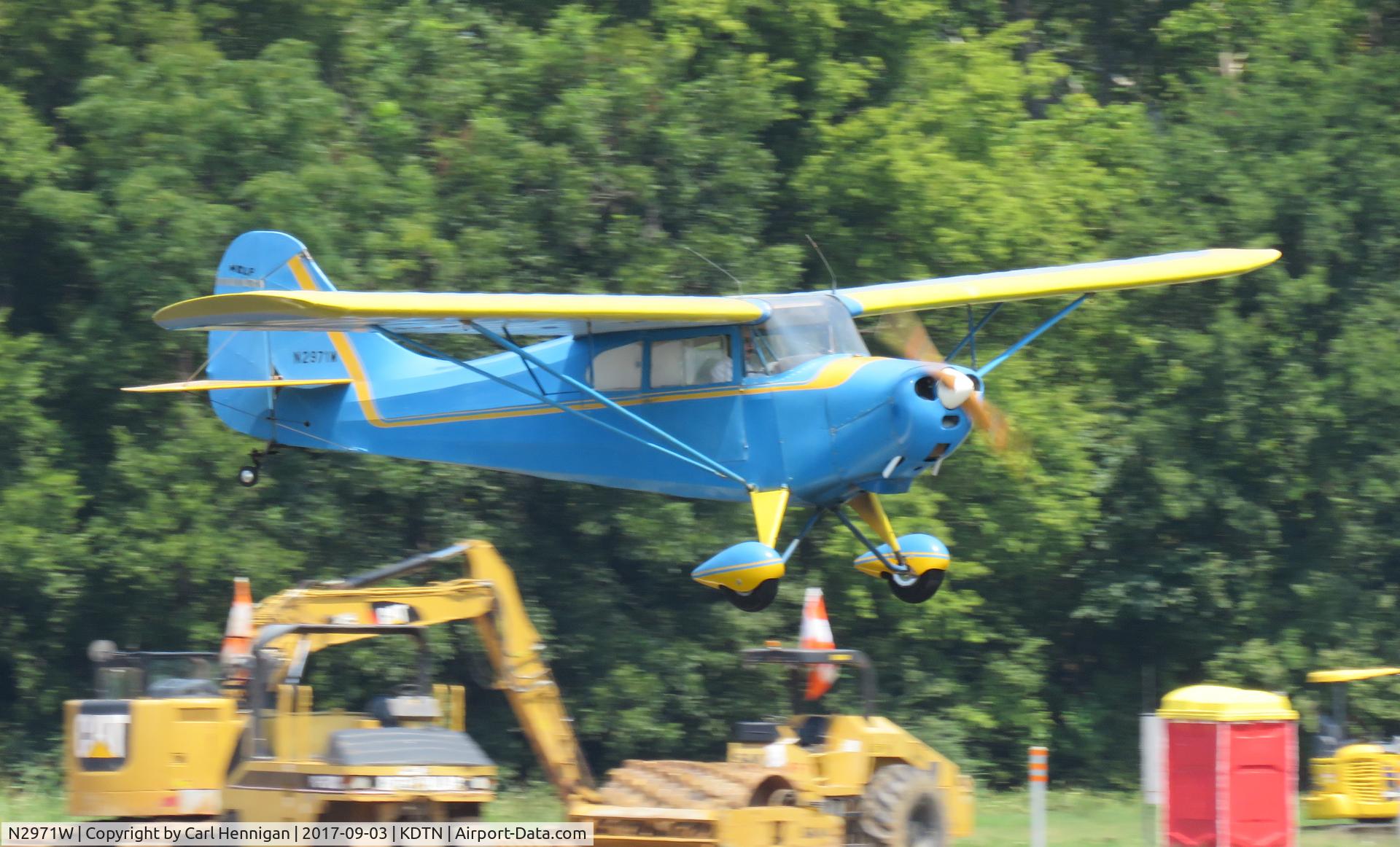 N2971W, Aeronca 11BC Chief C/N 11BC-129, Landing runway 14 at Shreveport Downtown Airport