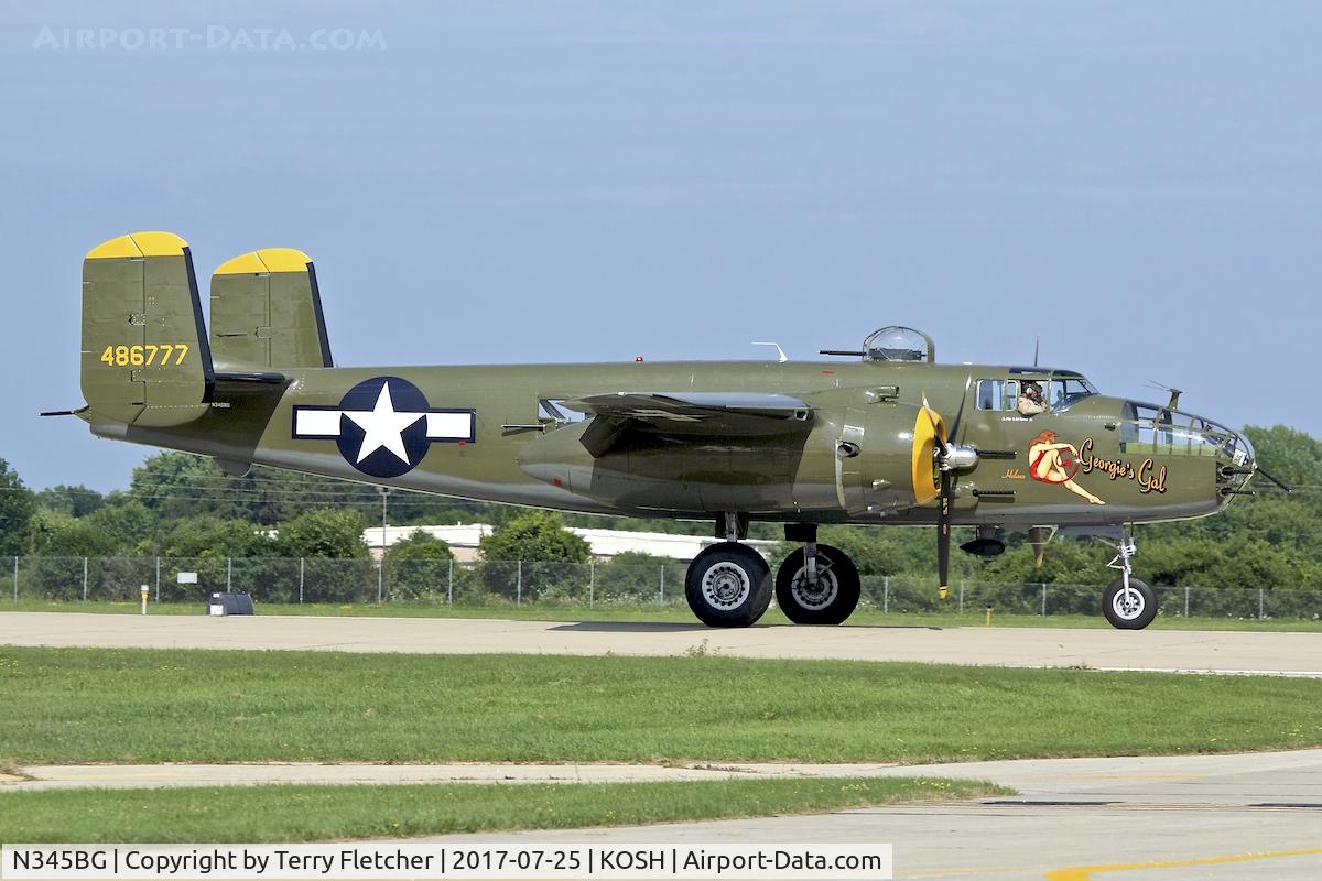 N345BG, 1944 North American TB-25N Mitchell C/N 108-47531, at 2017 AirVenture at Oshkosh