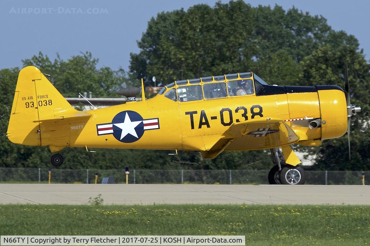 N66TY, North American T-6G Texan C/N 168-142, at 2017 AirVenture at Oshkosh