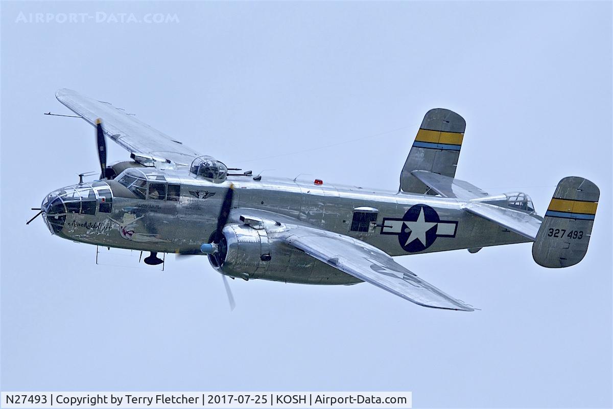 N27493, 1944 North American TB-25K Mitchell C/N 44-29869/108-33144, at 2017 AirVenture at Oshkosh