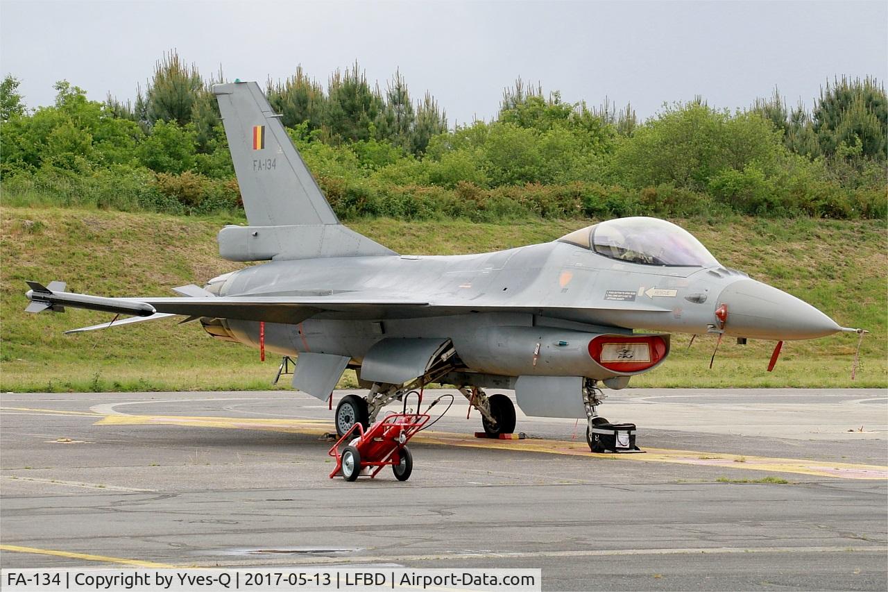 FA-134, SABCA F-16AM Fighting Falcon C/N 6H-134, Belgian Air Force SABCA F-16AM Fighting Falcon, Flight line, Bordeaux-Mérignac BA 106 (LFBD-BOD)