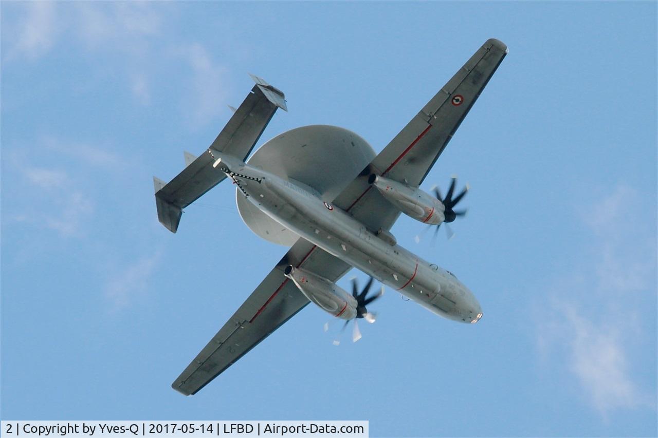 2, Grumman E-2C Hawkeye 2000 (G-123) C/N FR-2, Grumman E-2C Hawkeye, Take off rwy 05, Bordeaux-Mérignac Air Base 106 (LFBD-BOD) Open day 2017