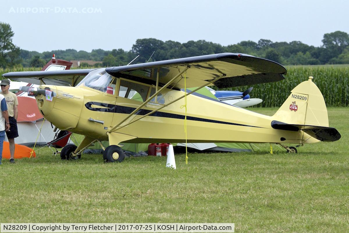 N28209, 1940 Piper J4A C/N 4-1135, at 2017 AirVenture at Oshkosh