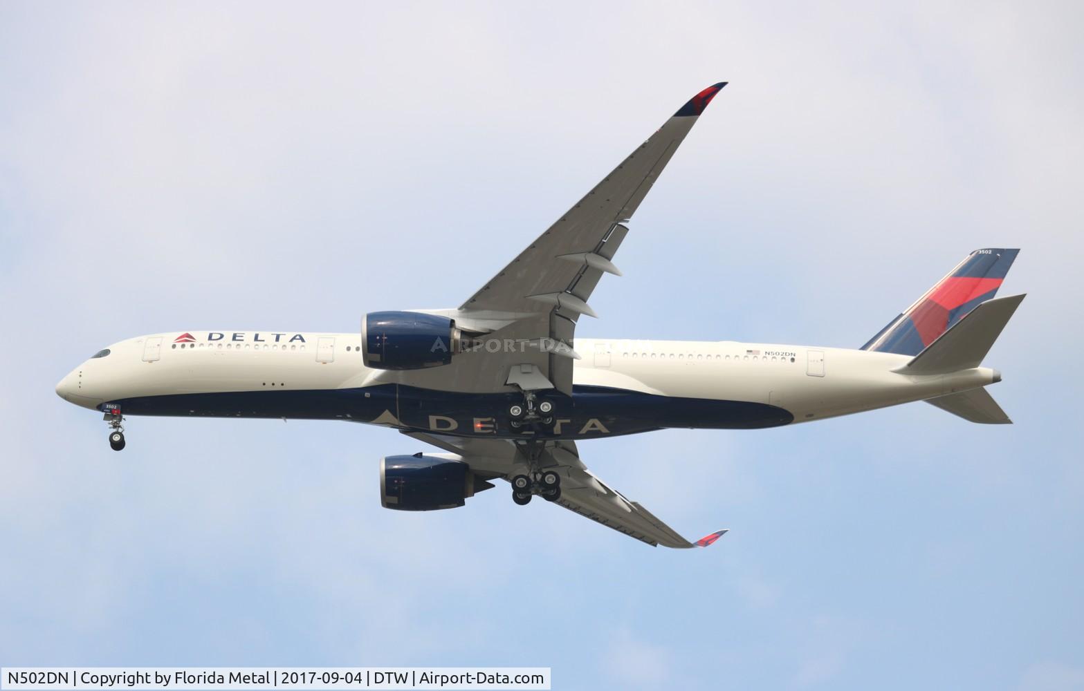 N502DN, 2017 Airbus A350-941 C/N 135, Delta A350 on a test flight back from ATL