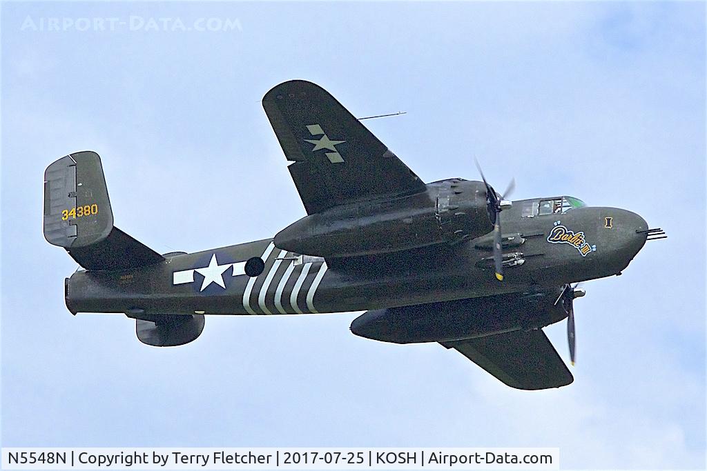 N5548N, 1943 North American B-25H Mitchell C/N 98-21107, at 2017 AirVenture at Oshkosh