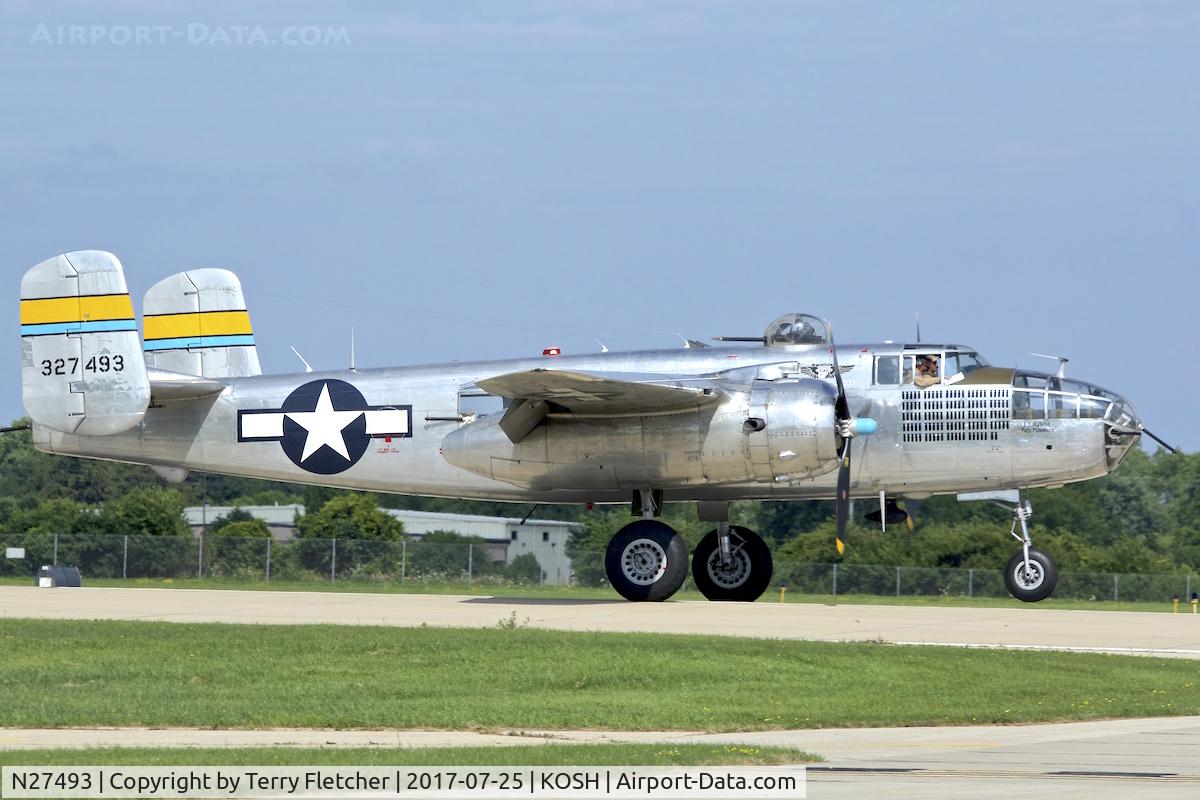 N27493, 1944 North American TB-25K Mitchell C/N 44-29869/108-33144, at 2017 AirVenture at Oshkosh