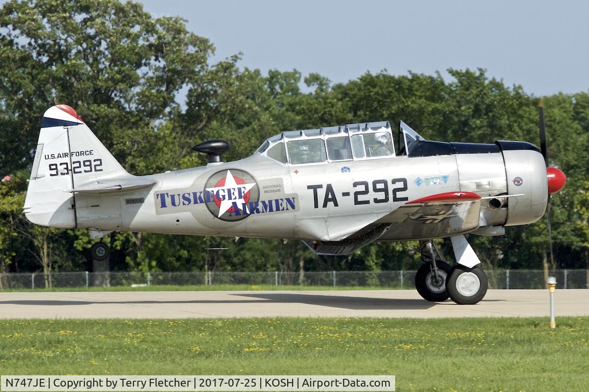 N747JE, 1958 North American AT-6G Texan C/N 168-394 (49-3292), at 2017 AirVenture at Oshkosh