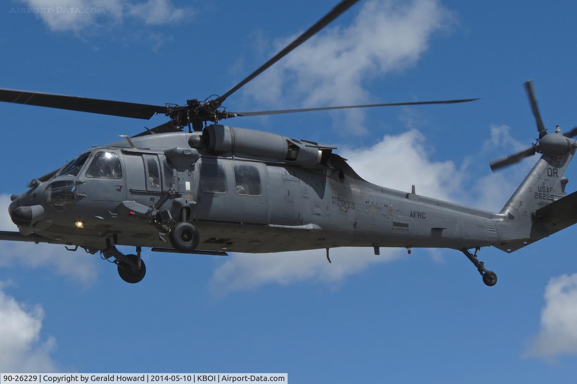90-26229, 1990 Sikorsky HH-60G Pave Hawk C/N 70-1591, Departing BOI.  305th RS, Davis-Monthan AFB, AZ. (AFRC)