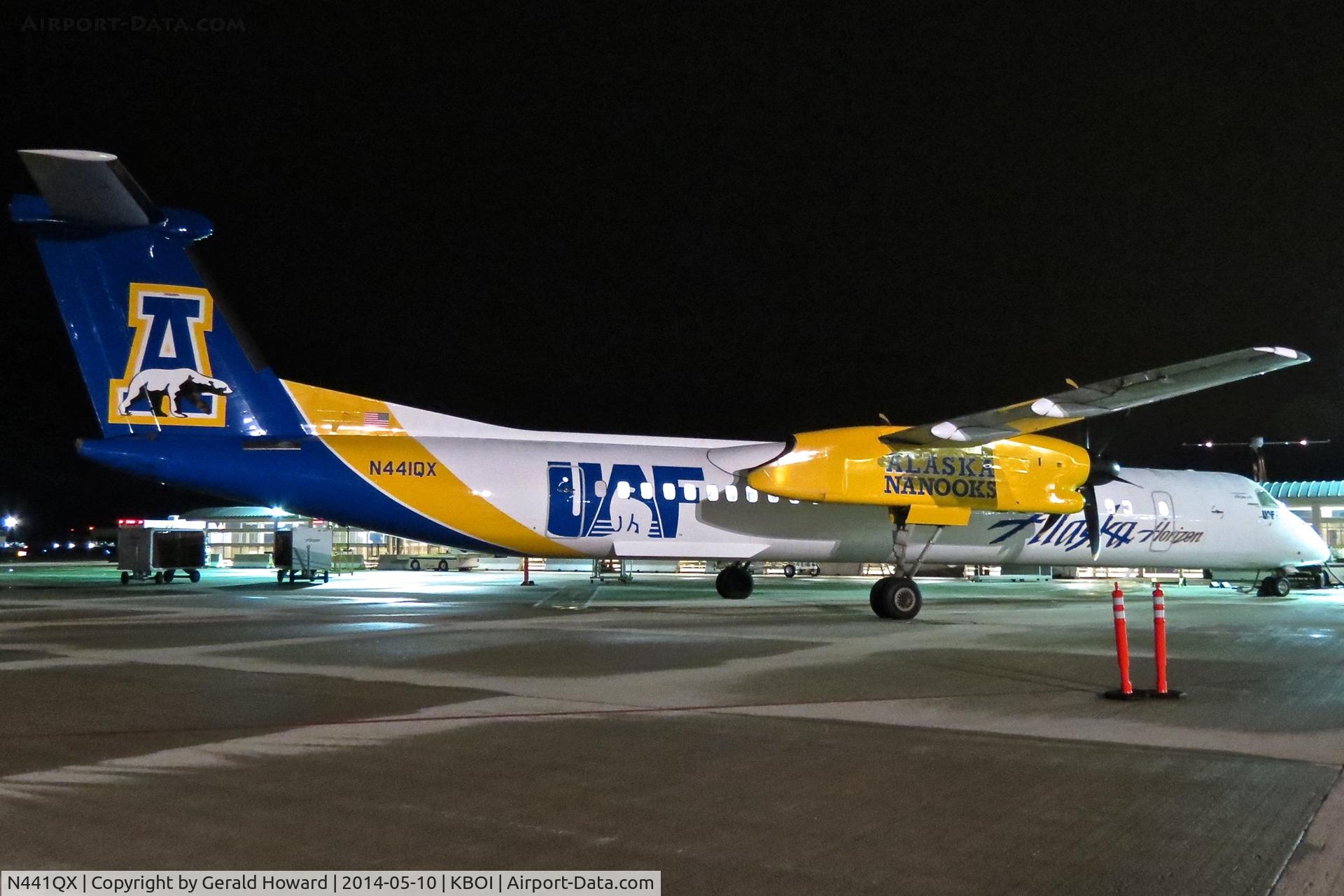 N441QX, 2009 De Havilland Canada DHC-8-402 Dash 8 C/N 4348, Parked on the ramp several hours before the first flight of the day.