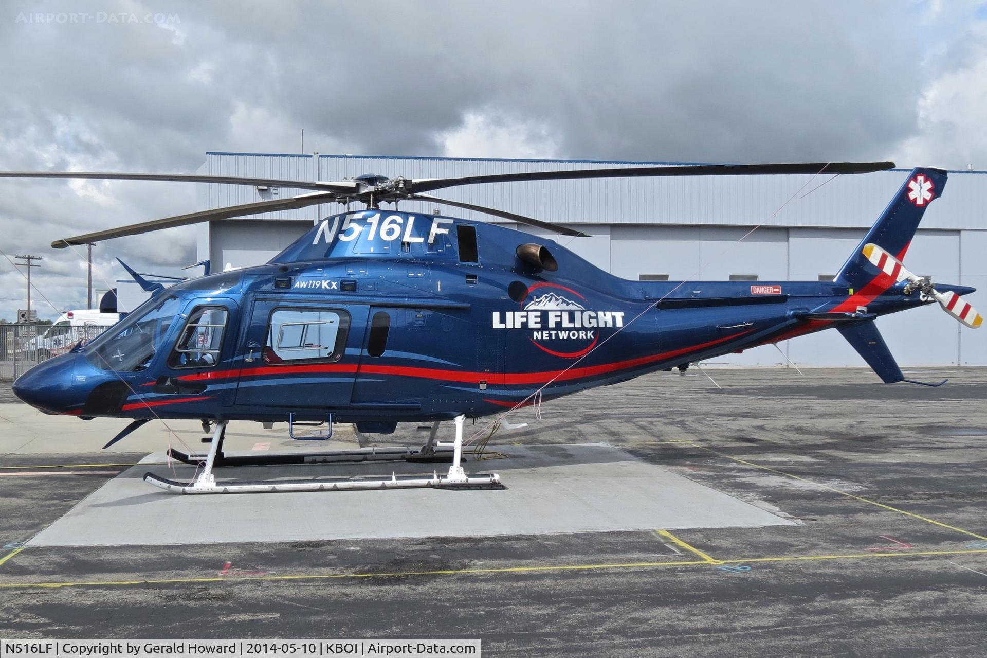 N516LF, 2012 AgustaWestland AW-119 MKII Koala C/N 14782, Parked on the life Flight ramp.