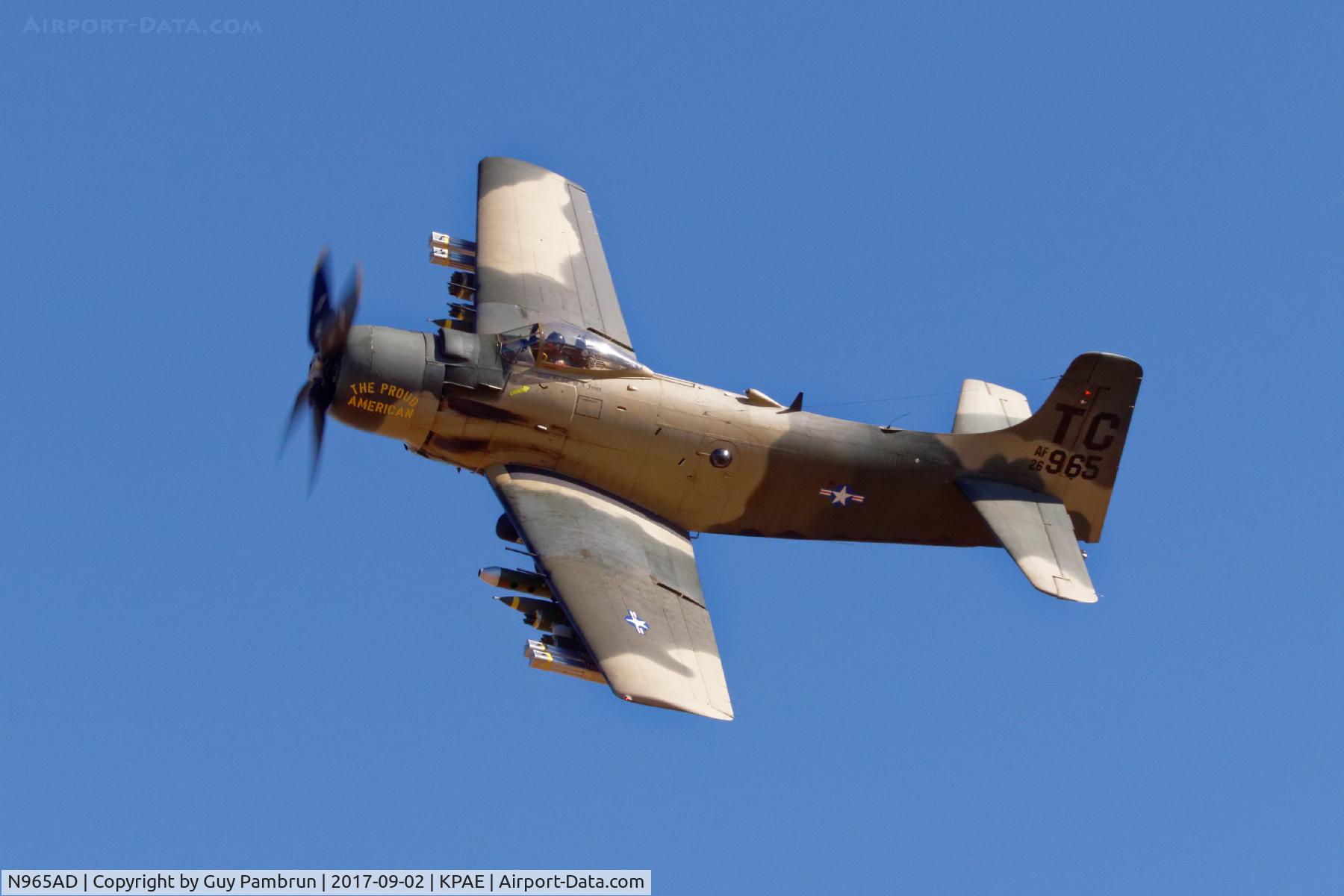 N965AD, 1952 Douglas A-1D Skyraider (AD-4NA) C/N 7765, Vintage Aircraft Weekend @ Historic Flight Foundation Payne Field, Mukilteo, WA Sept 2, 2017
