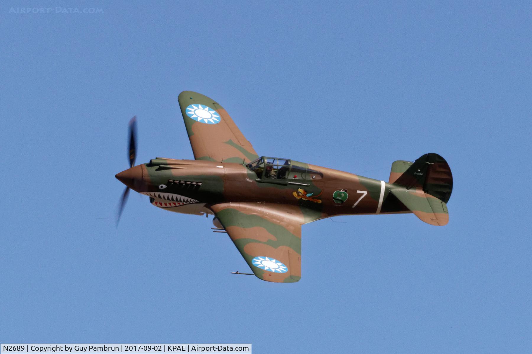 N2689, 1941 Curtiss P-40C Warhawk C/N 16166, Vintage Aircraft Weekend @ Historic Flight Foundation Payne Field, Mukilteo, WA Sept 2, 2017