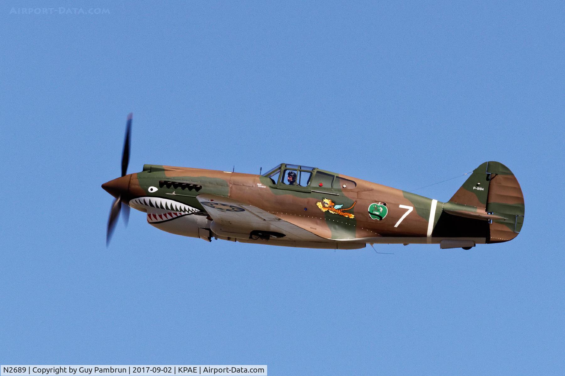 N2689, 1941 Curtiss P-40C Warhawk C/N 16166, Vintage Aircraft Weekend @ Historic Flight Foundation Payne Field, Mukilteo, WA Sept 2, 2017