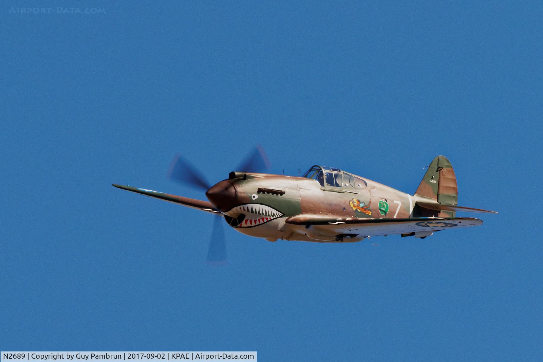 N2689, 1941 Curtiss P-40C Warhawk C/N 16166, Vintage Aircraft Weekend @ Historic Flight Foundation Payne Field, Mukilteo, WA Sept 2, 2017