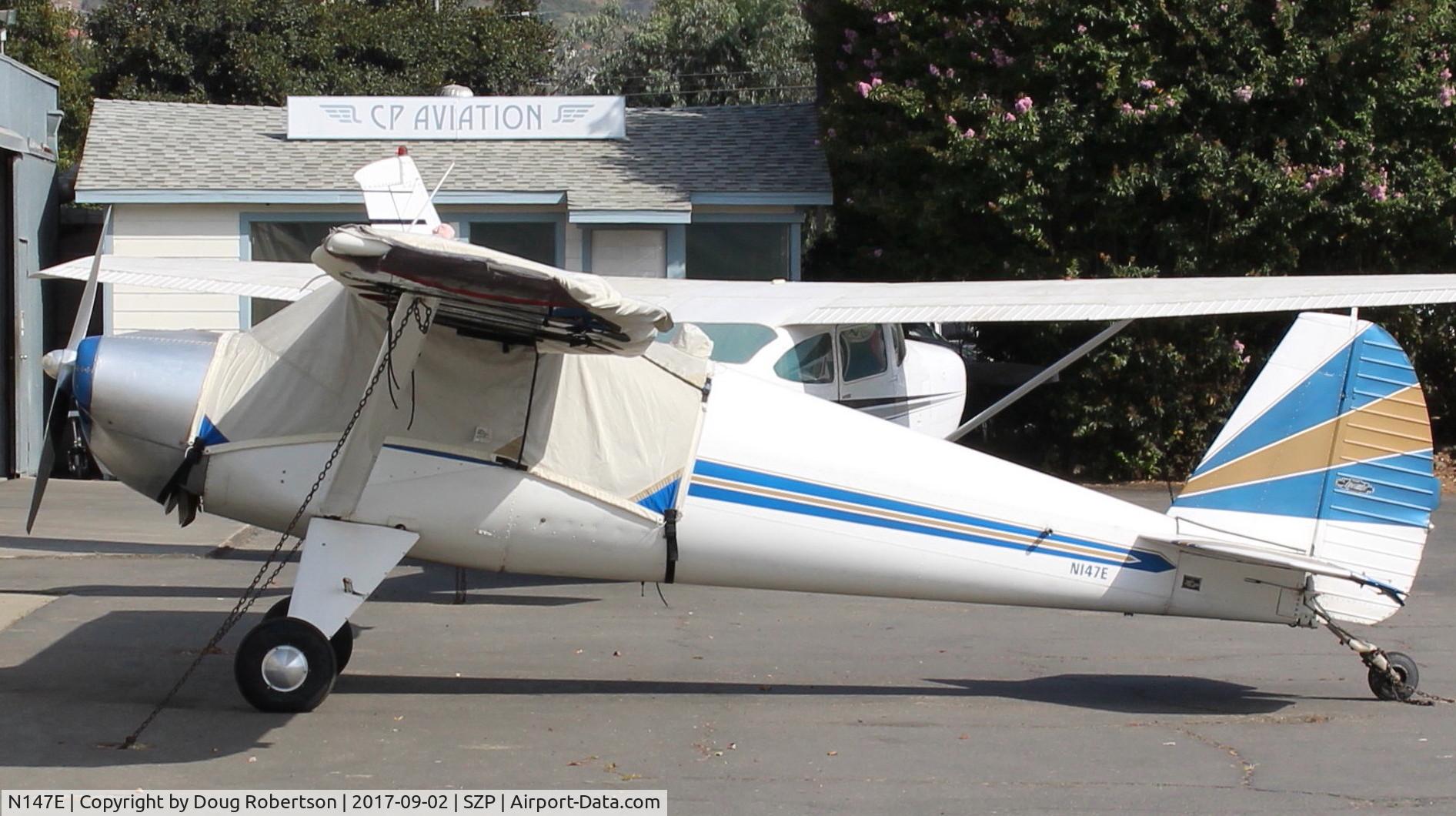 N147E, 1947 Luscombe 8E Silvaire C/N 5256, 1947 Luscombe 8E SILVAIRE, Continental C85 85 Hp, on CP Aviation ramp