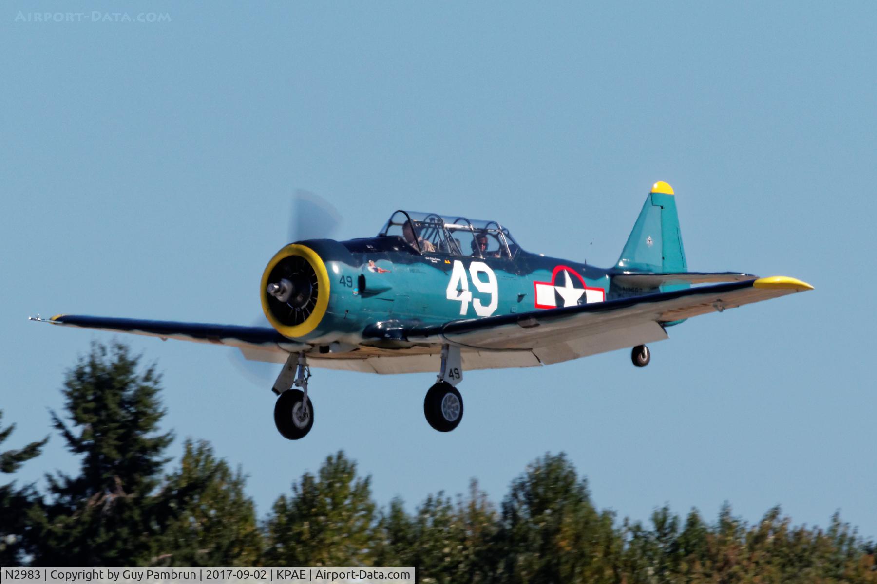 N2983, 1942 North American AT-6D Texan C/N 88-17125, Vintage Aircraft Weekend @ Historic Flight Foundation Payne Field, Mukilteo, WA Sept 2, 2017