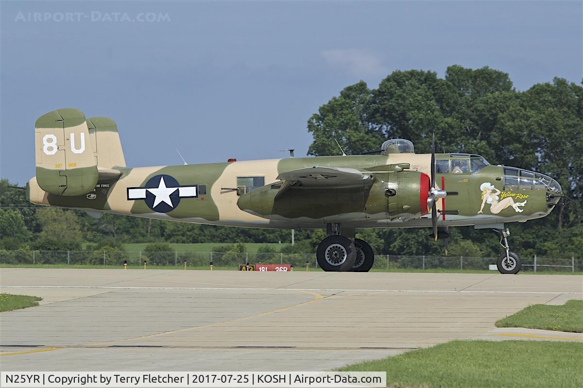 N25YR, 1943 North American TB-25N Mitchell C/N 108-34881, at 2017 AirVenture at Oshkosh