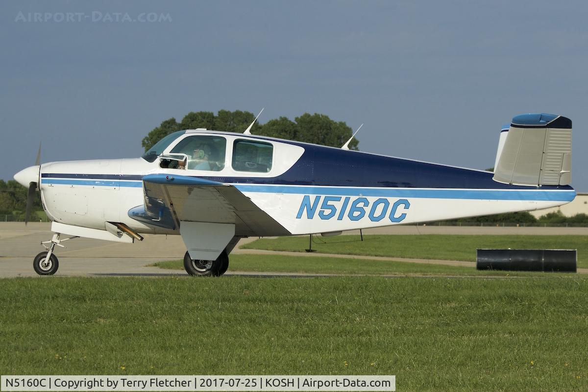 N5160C, 1950 Beech B35 Bonanza C/N D-2445, at 2017 AirVenture at Oshkosh