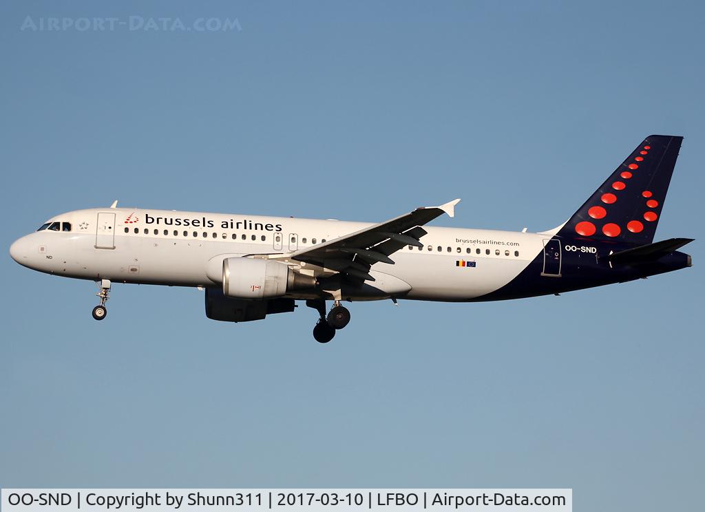 OO-SND, 2002 Airbus A320-214 C/N 1838, Landing rwy 32L