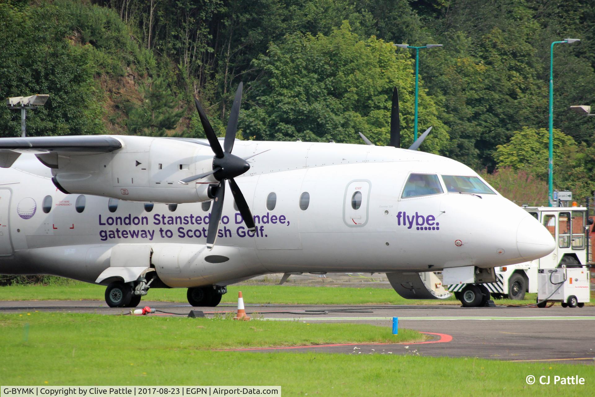G-BYMK, 1996 Dornier 328-100 C/N 3062, Parked up at the Flybe hangar at Dundee. The following day it departed to Reykjavik enroute USA for scrapping.