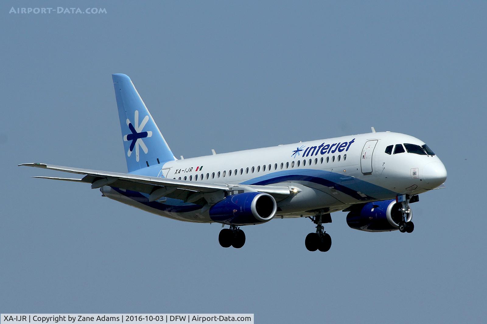 XA-IJR, 2013 Sukhoi SuperJet 100-95B C/N 95024, Arriving at DFW Airport