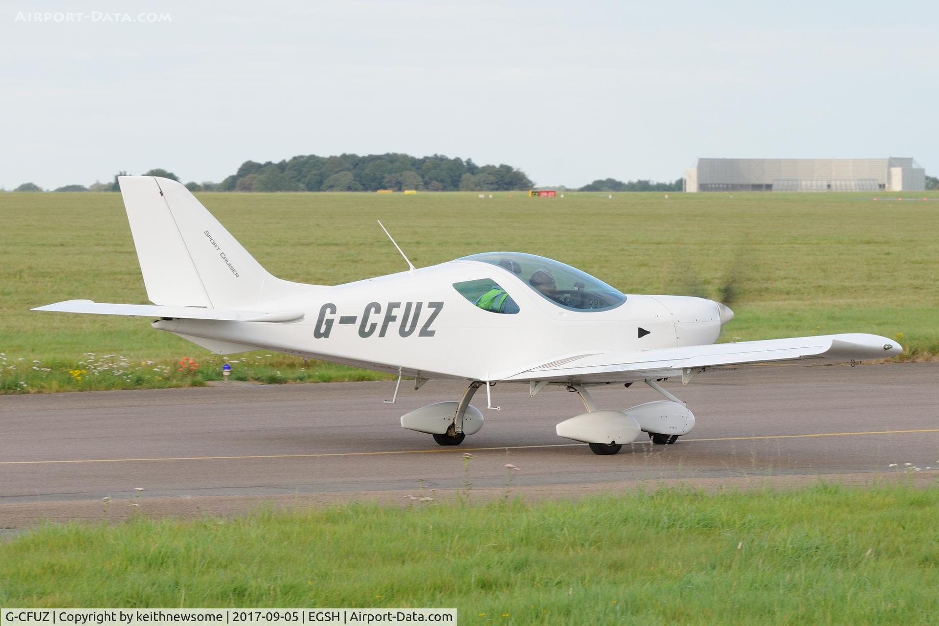 G-CFUZ, 2009 CZAW SportCruiser C/N PFA 338-14664, Leaving Norwich.