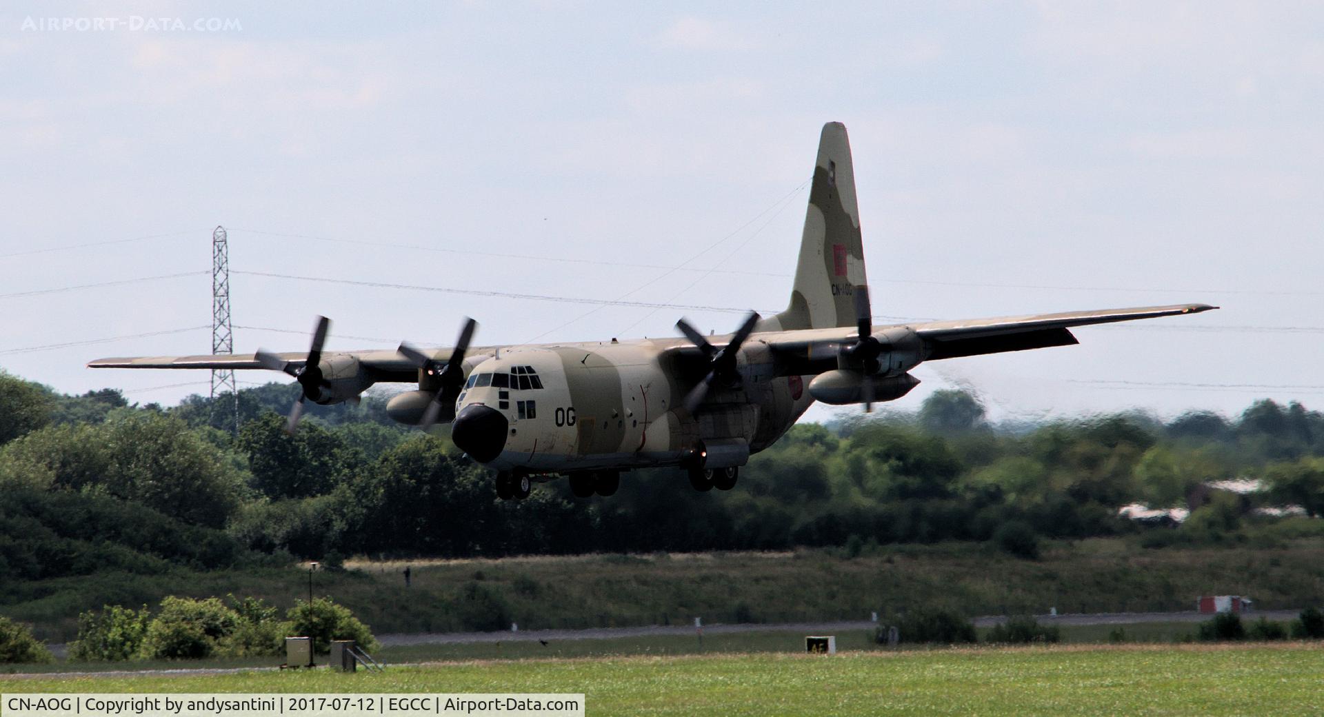 CN-AOG, 1976 Lockheed C-130H Hercules C/N 382-4713, just about to land at egcc uk