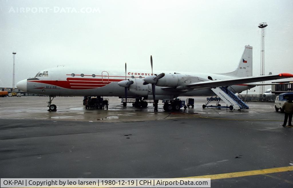 OK-PAI, 1967 Ilyushin IL-18V C/N 187009903, Copenhagen 19.12.1980
