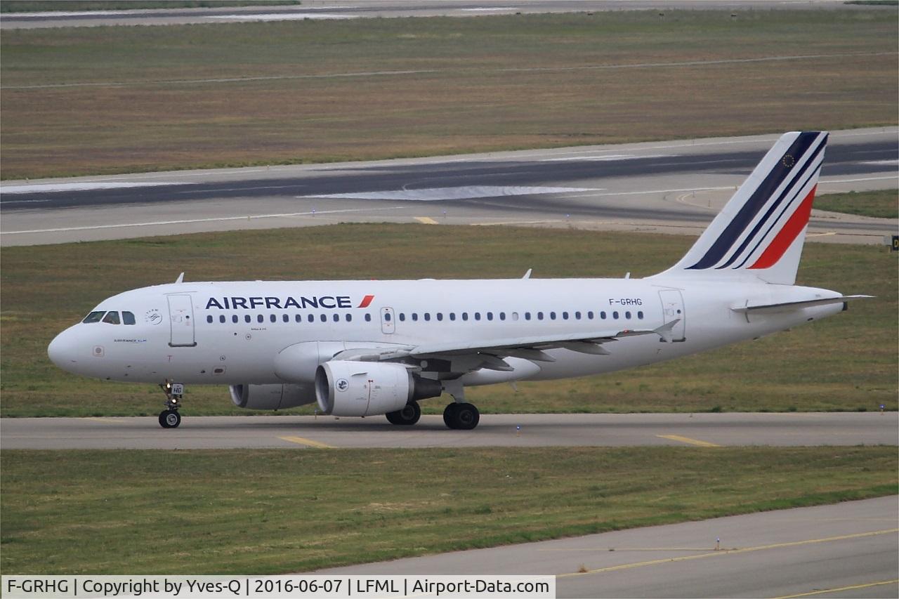 F-GRHG, 1999 Airbus A319-111 C/N 1036, Airbus A319-111, Taxiing to holding point rwy 31R, Marseille-Provence Airport (LFML-MRS)