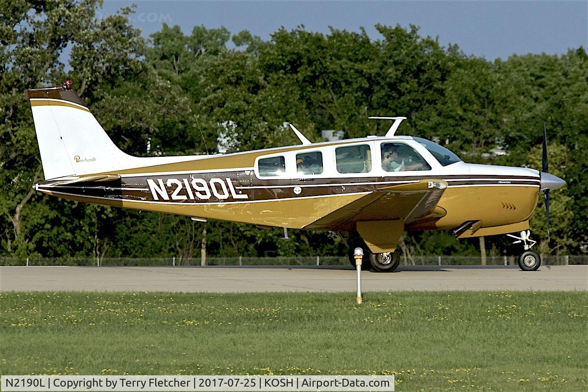 N2190L, 1976 Beech A36 Bonanza 36 C/N E-909, at 2017 EAA AirVenture at Oshkosh