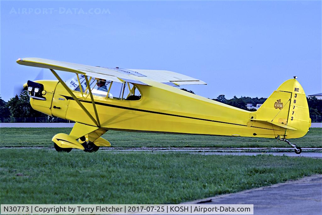 N30773, 1940 Piper J5A Cub Cruiser C/N 5-254, at 2017 EAA AirVenture at Oshkosh