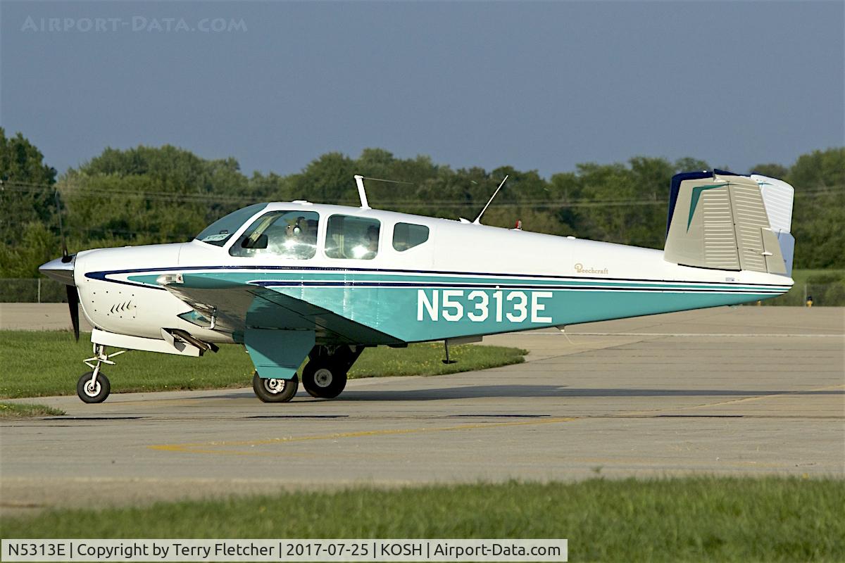 N5313E, 1959 Beech K35 Bonanza C/N D-5844, at 2017 EAA AirVenture at Oshkosh