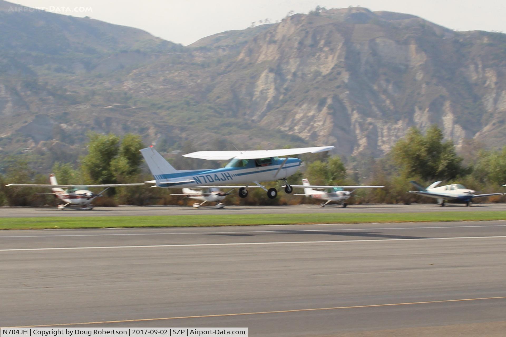 N704JH, 1976 Cessna 150M C/N 15078644, 1976 Cessna 150M, Continental O-200 100 Hp, takeoff climb Rwy 22