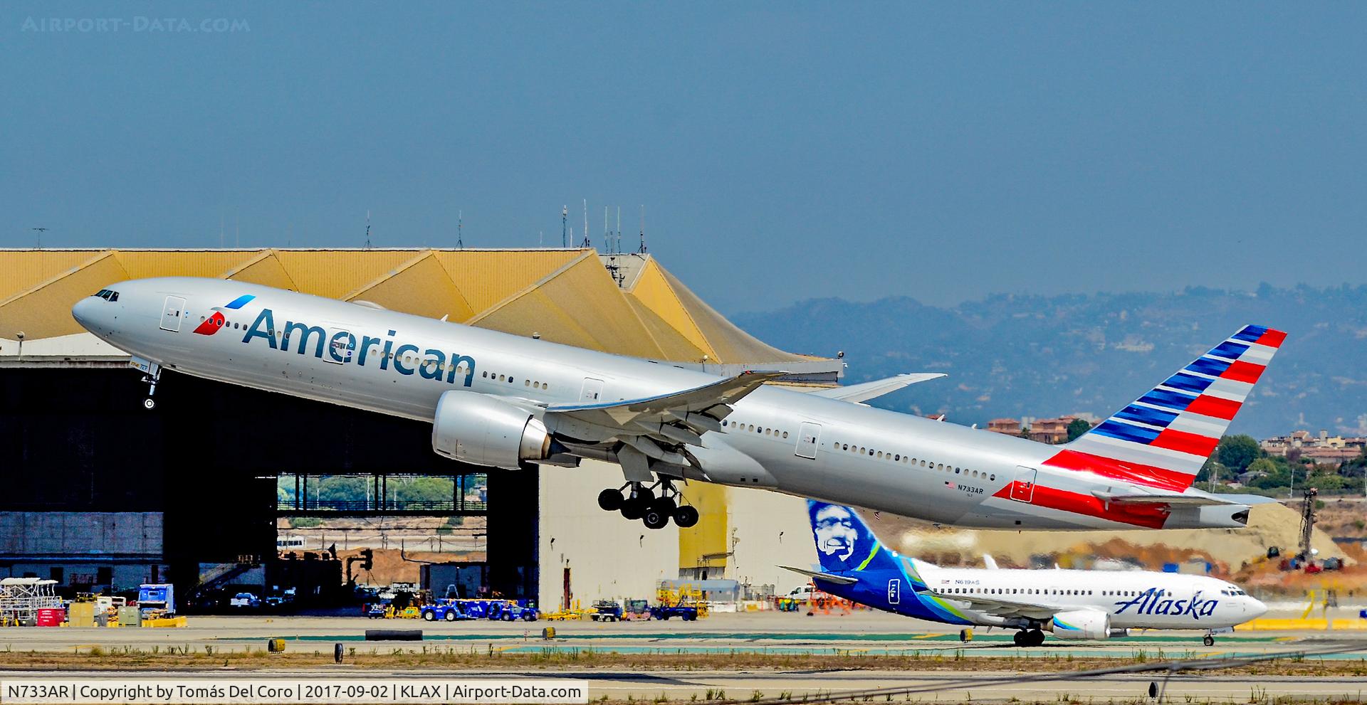 N733AR, 2015 Boeing 777-323/ER C/N 33524, N733AR American Airlines Boeing 777-323(ER) s/n 33524 
Delivered February 2015 

Los Angeles International Airport (IATA: LAX, ICAO: KLAX, FAA LID: LAX)
Photo: TDelCoro
September 2, 2017