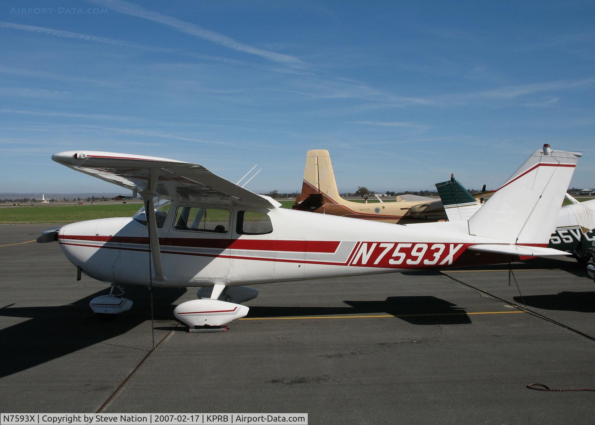 N7593X, 1960 Cessna 172B C/N 17248093, Locally-based classic 1960 Cessna 172B Skyhawk @ Paso Robles Municipal Airport, CA