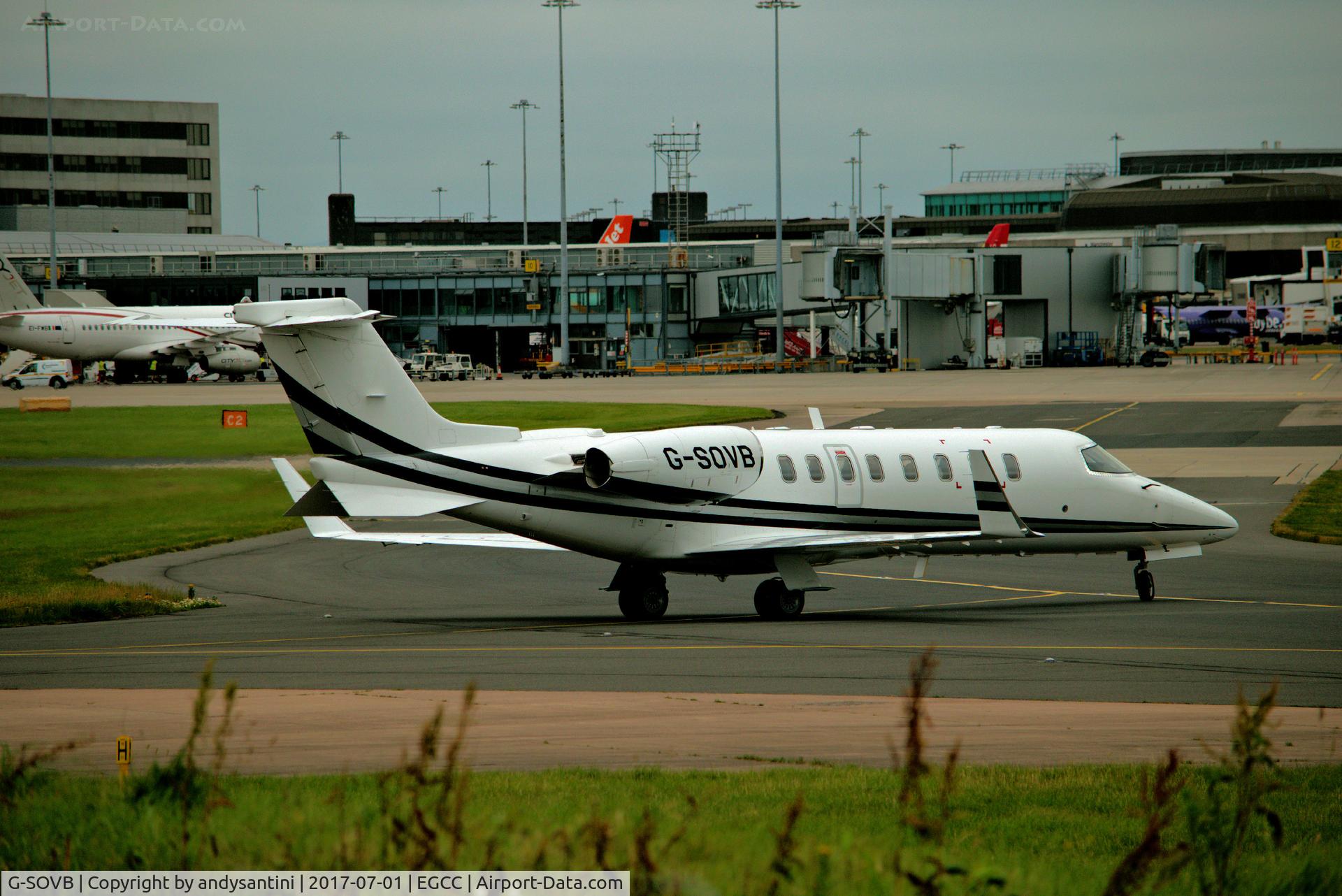 G-SOVB, 2001 Learjet 45 C/N 45-138, just left the [FBO] exc ramp @ egcc uk