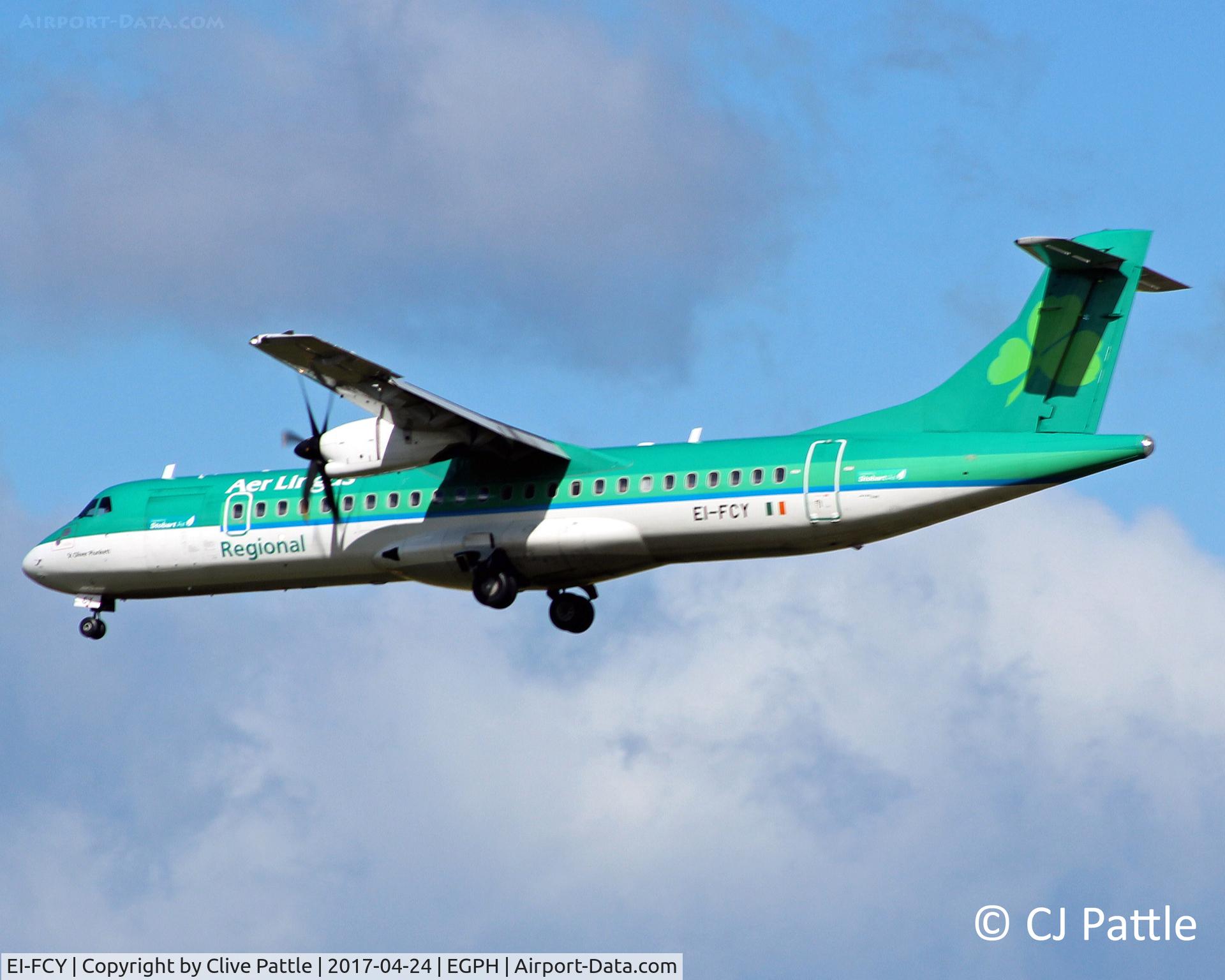 EI-FCY, 2014 ATR 72-600 (72-212A) C/N 1139, Landing Edinburgh