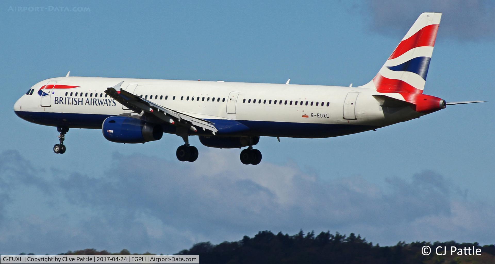 G-EUXL, 2007 Airbus A321-231 C/N 3254, Landing Edinburgh