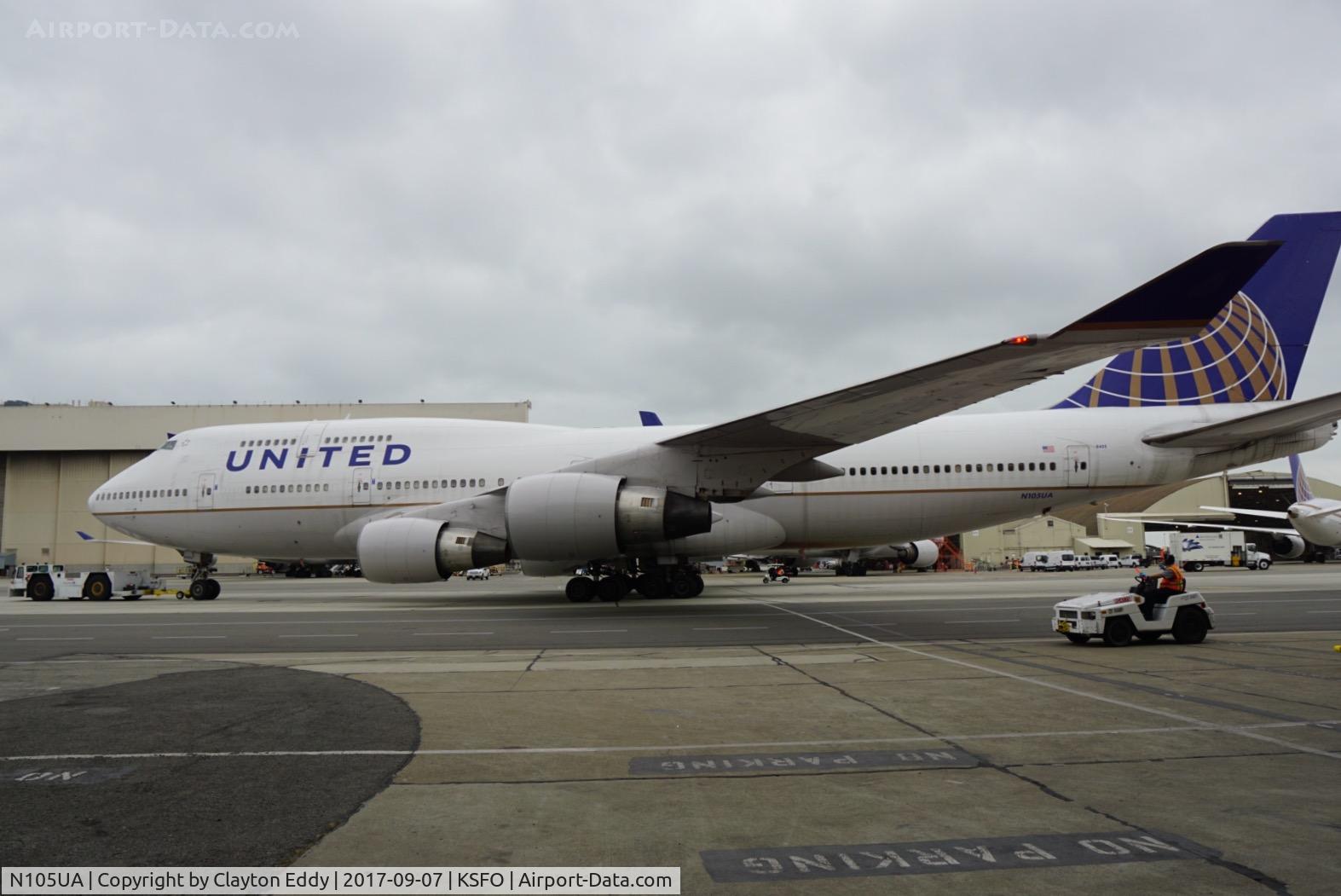 N105UA, 1994 Boeing 747-451 C/N 26473, SFO 2017.