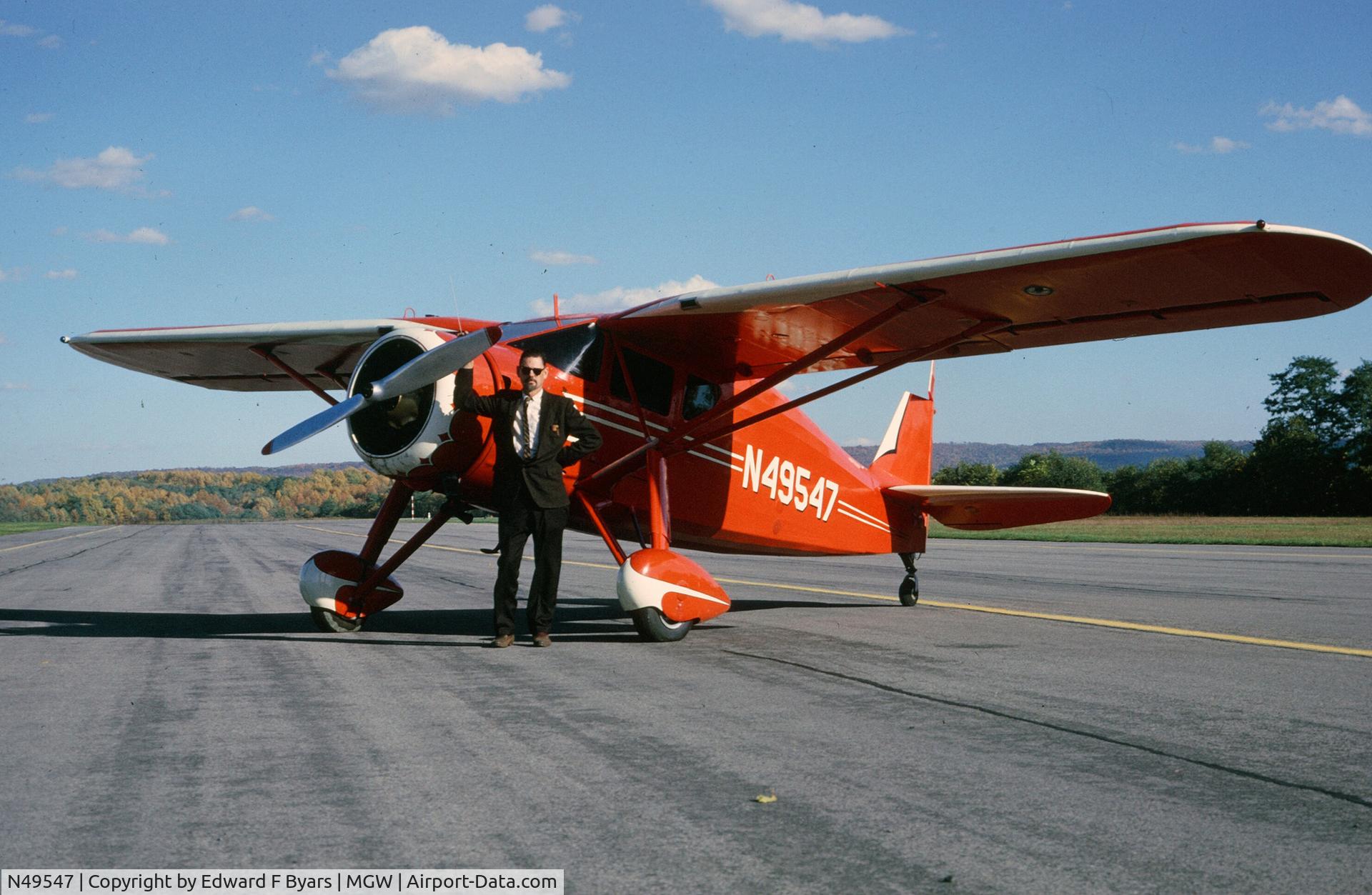 N49547, 1943 Fairchild UC-61A Argus II (24W-41A) C/N 578, Fairchild at Morgantown WV airport, circa 1965