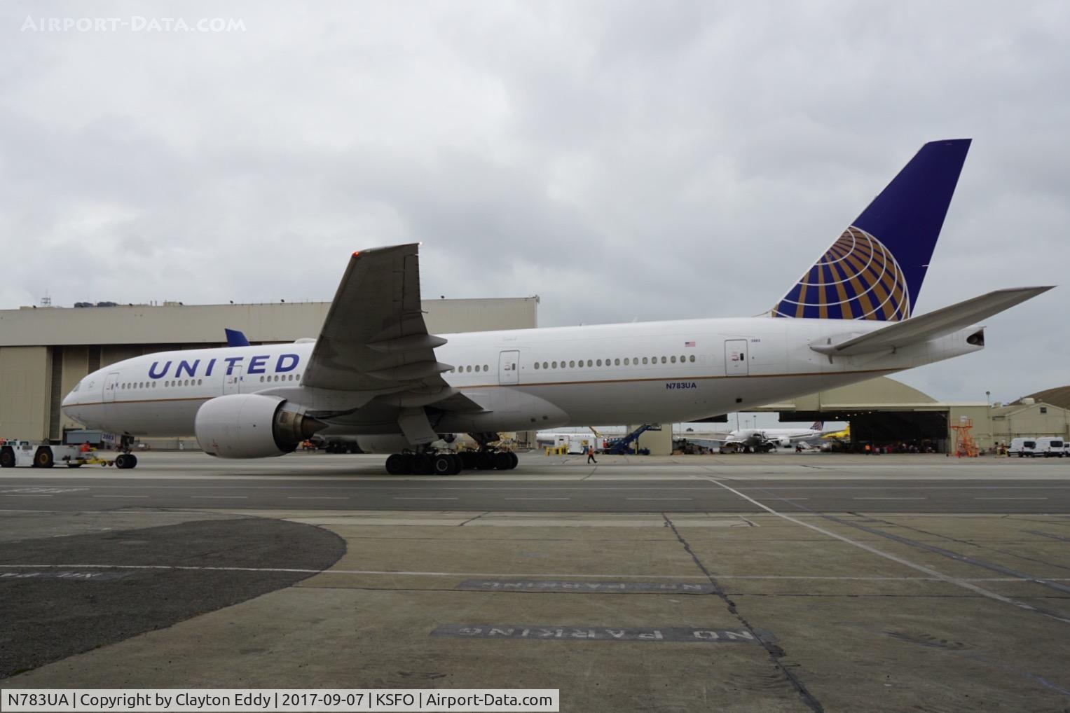 N783UA, 1997 Boeing 777-222/ER C/N 26950, SFO 2017.