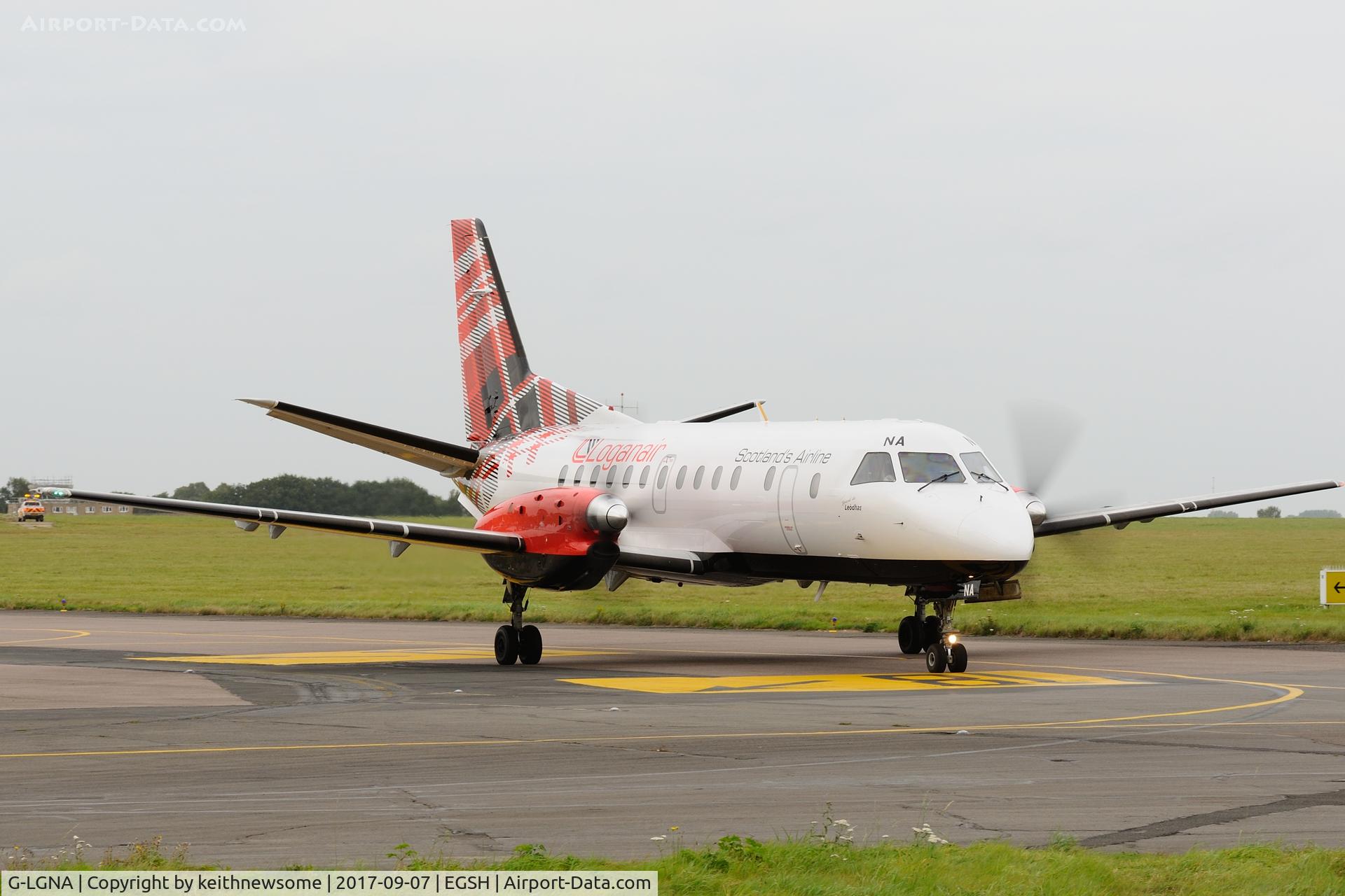 G-LGNA, 1990 Saab 340B C/N 340B-199, With tartan colour scheme.
