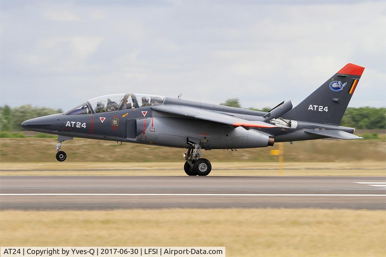 AT24, Dassault-Dornier Alpha Jet 1B C/N B24/1100, Belgian Air Force Dassault-Dornier Alpha Jet 1B, Landing rwy 29, St Dizier-Robinson Air Base 113 (LFSI) Open day 2017