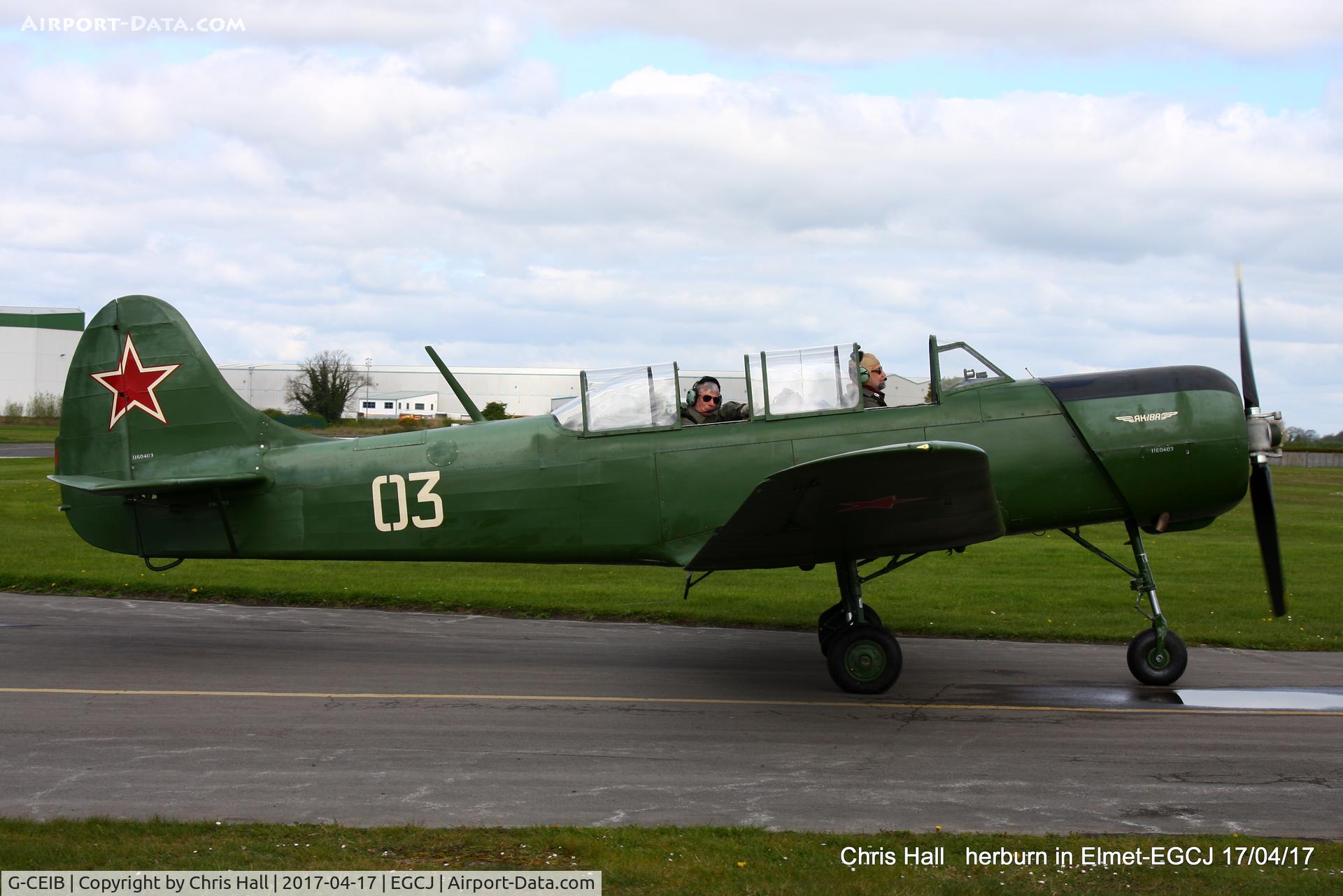 G-CEIB, 1958 Yakovlev Yak-18A C/N 1160403, at Sherburn in Elmet